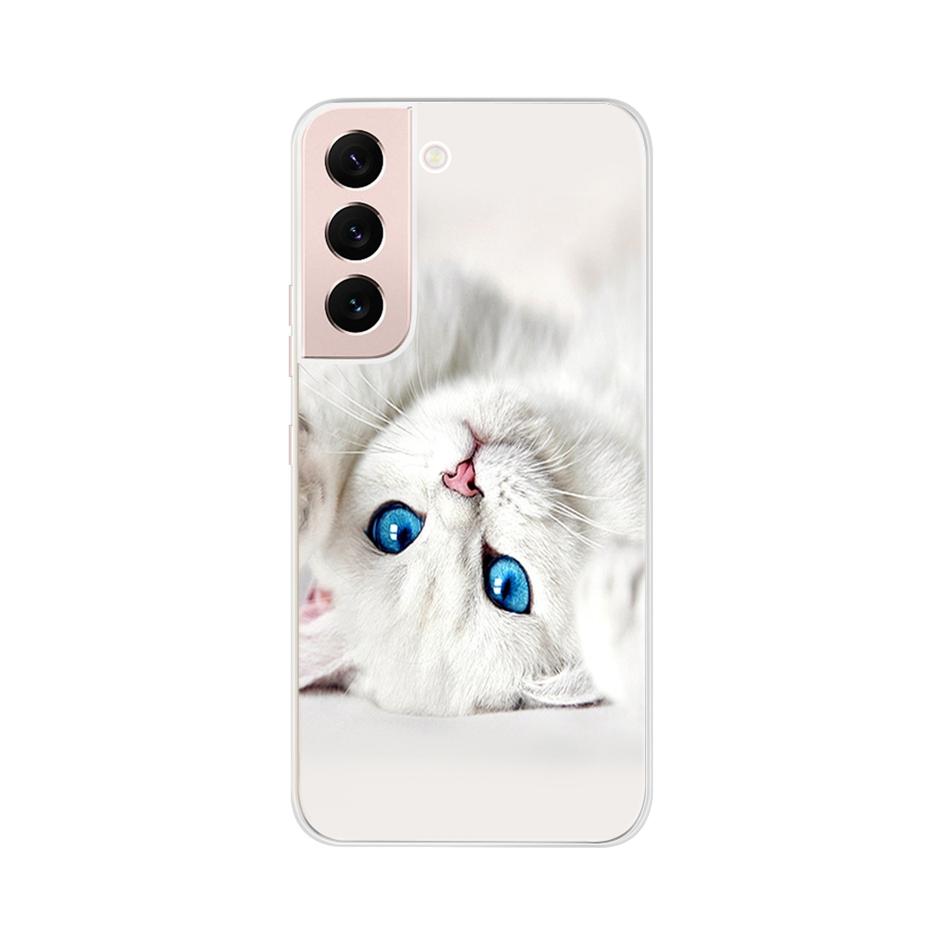 Beautiful Flower Phone Case For Samsung Galaxy S22 Pro S 22 Ultra 5G Case Cute Cat Soft Silicone TPU Cover For Samsung S22 22Pro