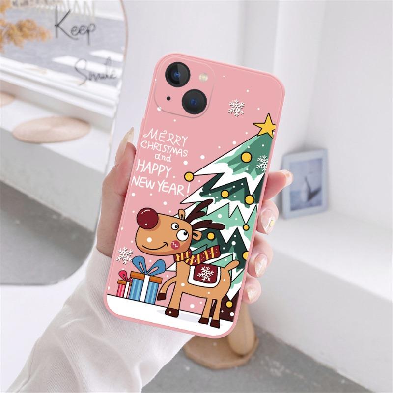 Christmas New Year Gifts Phone Case For iPhone 16 15 14 13 12 11 Pro Max Mini X XS SE4 7 8 Plus 16E Shockproof Non-Slip Cover