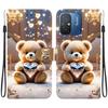 Handmade PU Leather Flip Case for Redmi 12C/Redmi 11A Anti-Slip Shockproof Cover with Wrist Strap & Heart/Rose Cat Designs