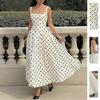 Plaid Printed Spaghetti Strap Sexy A Line Dress Women Elegant Summer Dress Backless Party Midi Dress Vestidos