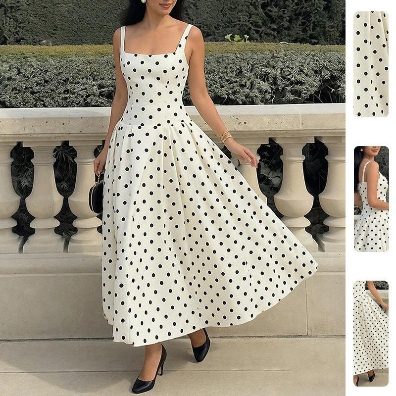 Plaid Printed Spaghetti Strap Sexy A Line Dress Women Elegant Summer Dress Backless Party Midi Dress Vestidos