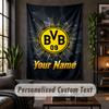 Personalized Wall Tapestry,Borussia Dortmund Custom Text, Soft Fabric Wall Art For Indoor Decoration
