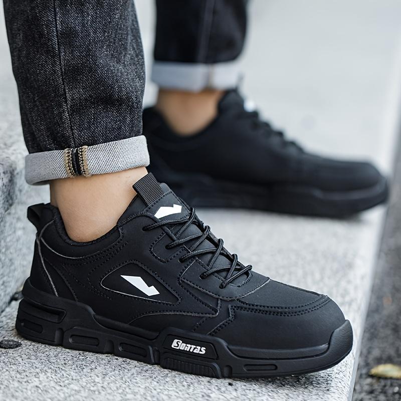 Men's Work Safety Boots Steel Toe Protection Wear-resistant Rubber Sole Outdoor Workers