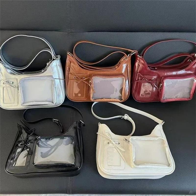 Y2k Harajuku Taška přes rameno Dámská Korejská Průhledná Ita Taška Školní Crossbody Taška Dámská Japonský Návrhář Preppy Kabelka Peněženka
