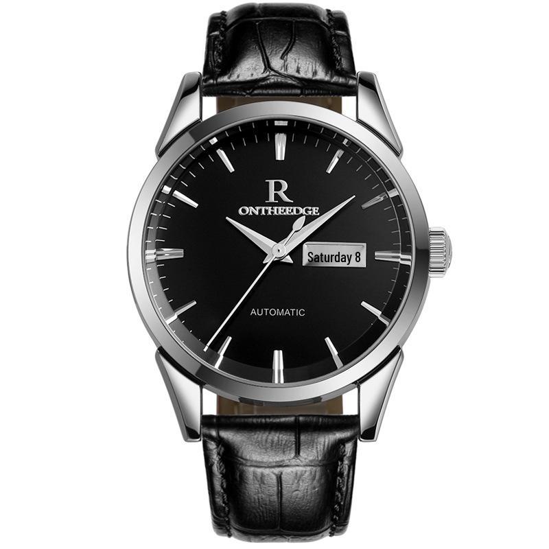 Ruizhiyuan Men's Waterproof Leather Strap Large Dial Watch