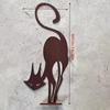 1 Parça Paslı Dövme Demir Kedi Cadılar Bayramı Çit Süsü - Şenlikli Bahçe Partisi Dekoru için Açık Hava Bahçe Heykeli