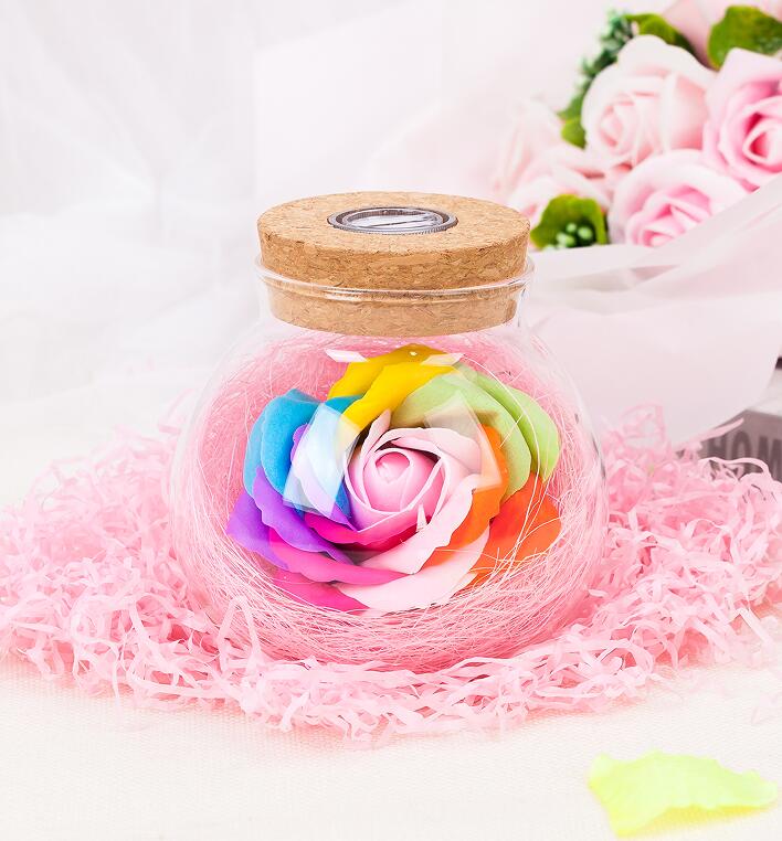 LED Romantische Rose Blume Fernbedienung licht Flasche Dimmer Lampe Nachtlicht Blume Flasche Kreative Geschenk Für Mädchen Hause dekoration
