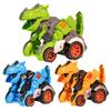 Pull Back Car Toy|Dinosaur Shape Transforming Vehicle Playsets|Friction Driving Dinosaur Carrier Ve