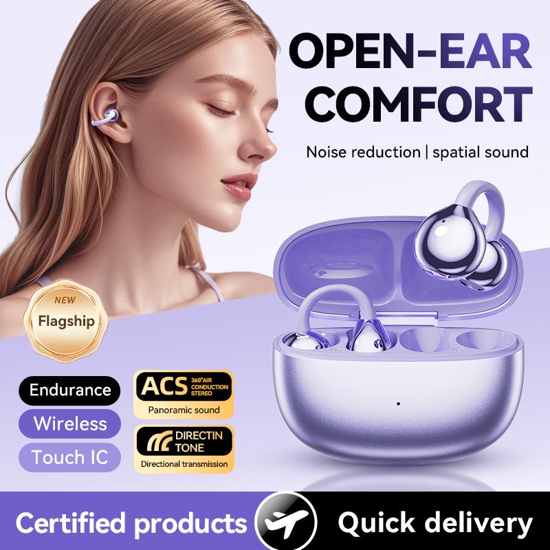M108 Wireless Bluetooth Ear Clip Earbuds with Noise Cancelling and Extended Battery Life