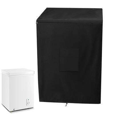Waterproof Freezer Cover Outdoor Refrigerator Protective Cover Chest Freezer Dust Protector with Ventilation Vent for Patio Yard