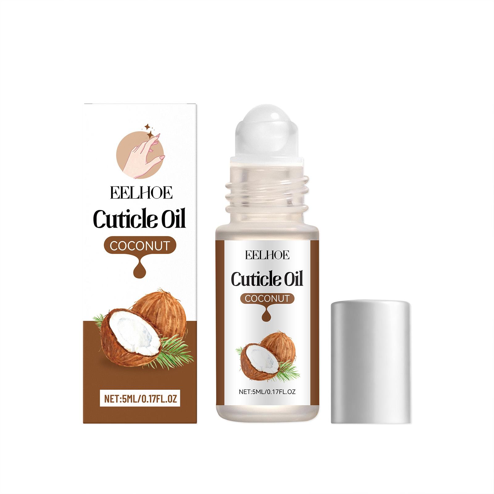 EELHOE Кокосовый экстракт Растительный Масло для кутикулы Нежное и увлажняющее Гладкие ногти Блестящие Ежедневное ухаживающее масло 5ml