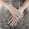 Stretchy Lotus Leaf Driving Full Finger Lace Gloves Polka Dot Gloves Women Lace Gloves Korean Style