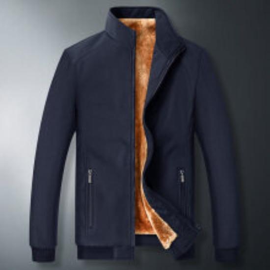 Jas Heren Oud Herfst en Winter Jas Verdikt Warm en Fleece Fleece Jas Heren Kleding Stand Kraag Grote Maat Papa Pak