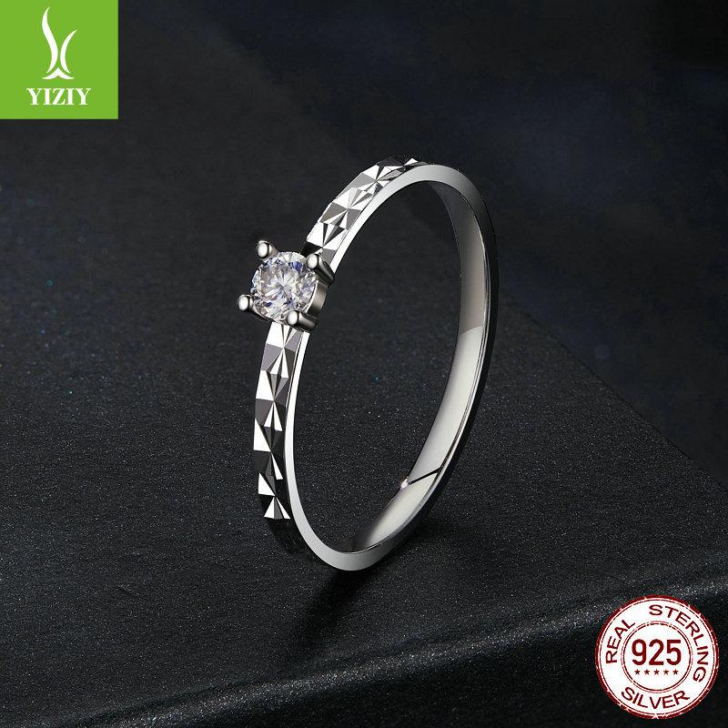 Shining Moissanite Single Ring Lady, Personality Charm Car Flower Craft 925 Sterling Silver Ring Ring