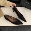 Fashion SUOJIALUN Autumn New Brand Women Pumps Shoes Fashion Pleated Pointed Toe Shallow Slip On Boat Shoes Thin Low Heel Single Shoes