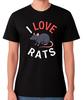 Jag Älskar Råttor T-shirt Unisex Rolig Råttälskare Grafisk T-shirt Husdjur Gnagare Skjorta Topp