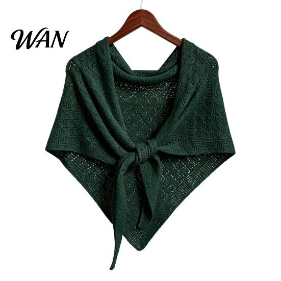 Travel Photography Shawl Women Knitted Triangle Shawl, Soft Wool Blend Pashmina Wrap, Lightweight Hollow Texture Scarf for Spring Autumn Layering And