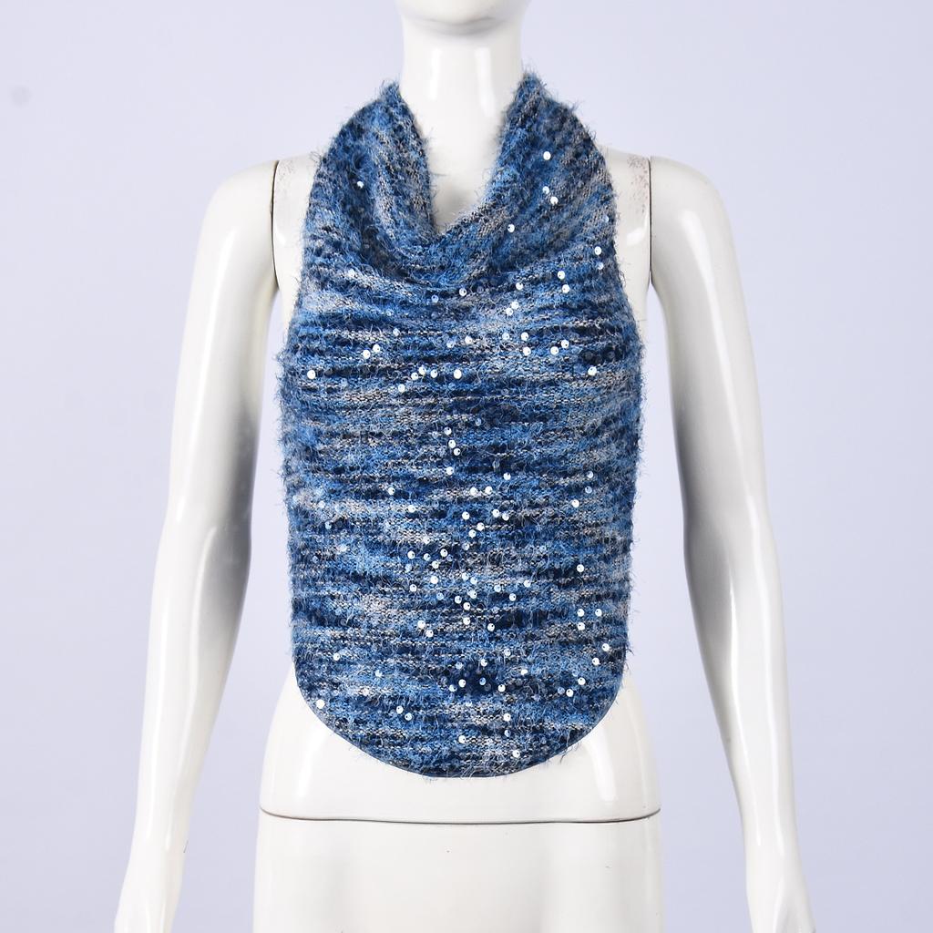 Europe and the United States gradually change beads high waist small vest neck splicing chest wrap sexy small top women