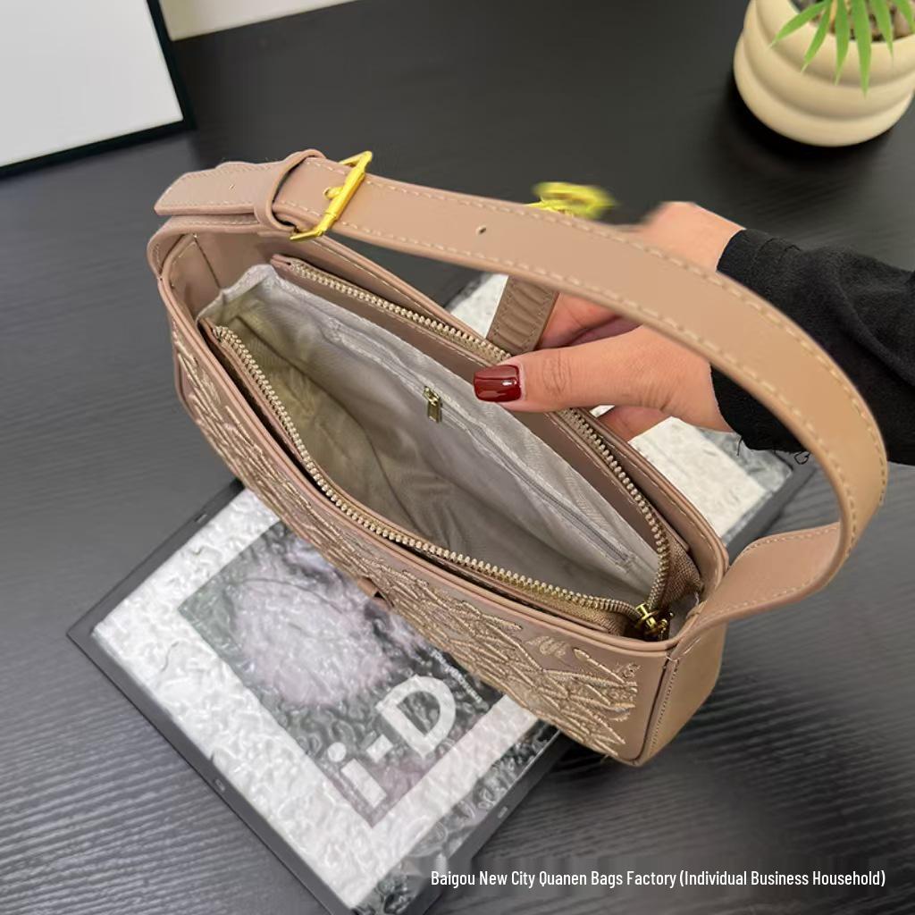 Geantă de umăr elegantă pentru femei Tide, Europeană/Americană, de înaltă calitate, texturată