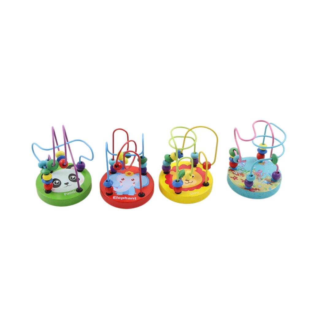 Kids' Animal Bead Roller: Mini Wooden Educational Toy & Gift