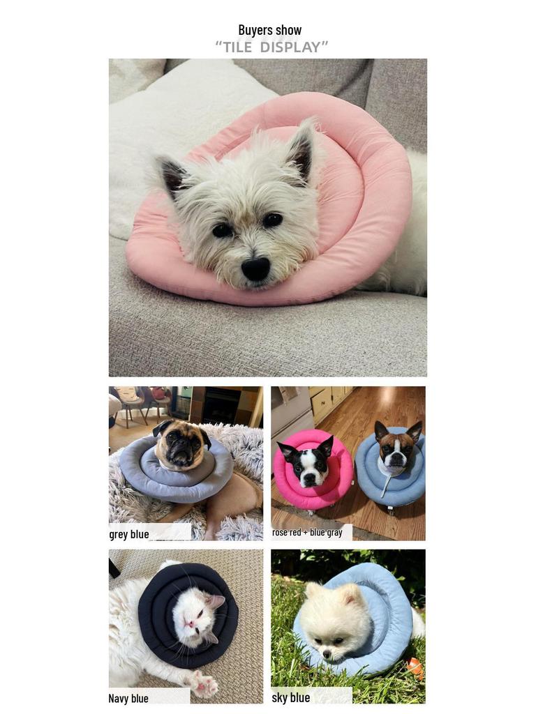 Waterproof Recovery Collar for Cats & Dogs: Anti-Licking Neck Cone, Enlarged & Deepened for Large Pets.