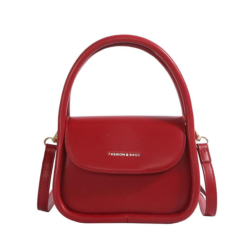 

Простая однотонная повседневная женская сумка, маленькая сумка, новая весенне-летняя модная женская сумка, текстурная сумка-мессенджер, маленькая квадратная сумка красный