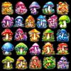 Mushroom Themed PET Stickers - 50 Waterproof, Retro Plant Designs for Creative Journals