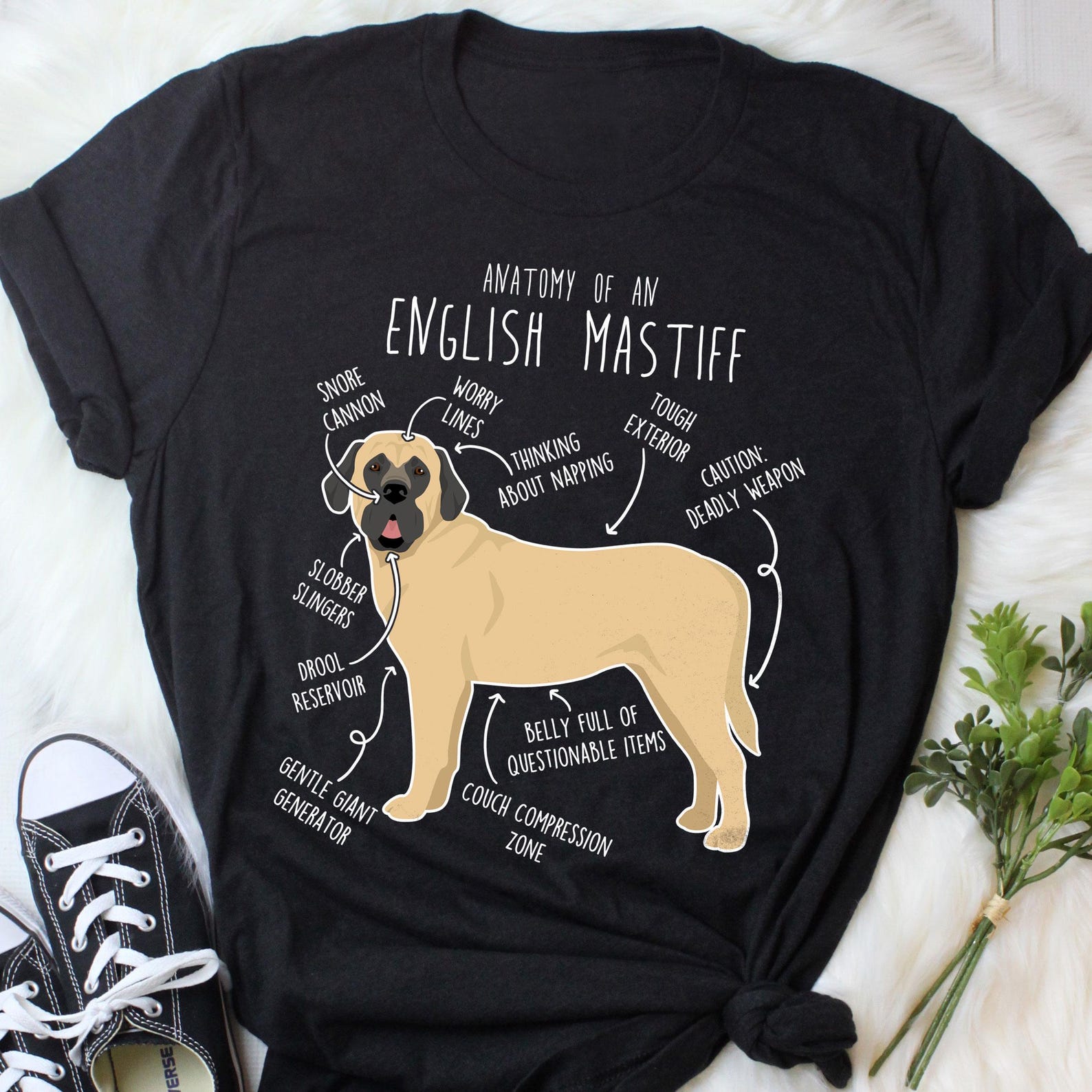 English Mastiff Shirt, , , Cute Fawn English Mastiff T-shirt, Funny Dog Lover Gift, Pet Tee, Dog Mom, Dad, Sable Tan 150