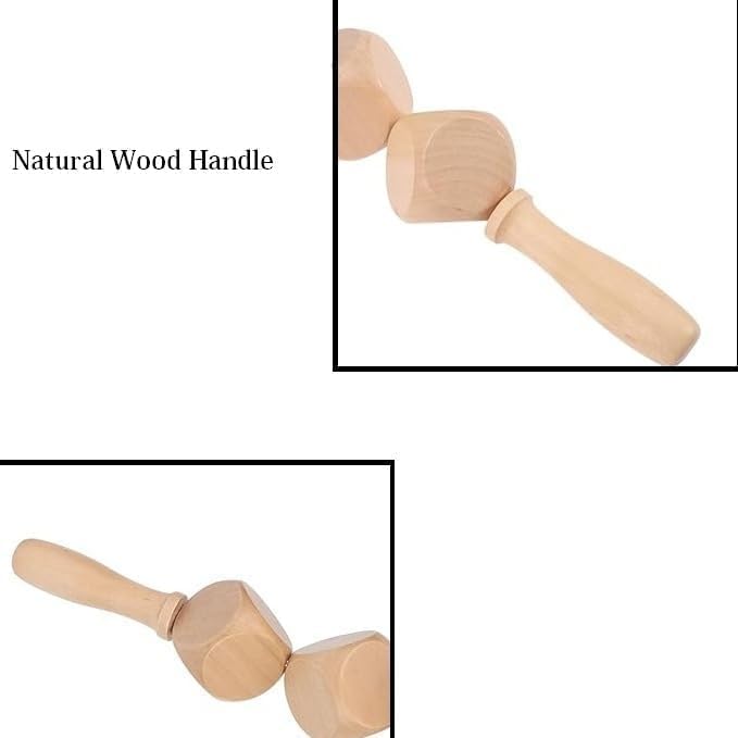 Kruvad 4 Cubes Roller Massage Stick Portable Anti-Cellulite Wooden Massage Stick To Relieve Stomach And Leg Pain Relief Rolling Stick Massage Bal