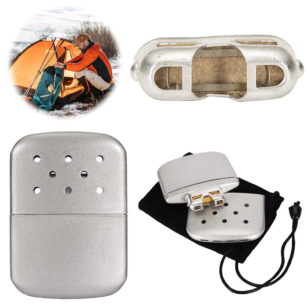 Zinc Alloy Hand Warmer Reusable Portable Liquid Fuel Heater Pocket Hand Warmers Winter Heater Burner for Outdoor Camping Fishing