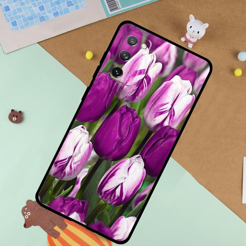 Spring Tulips Flower Case For Samsung Galaxy S23 S22 Ultra S21 S20 FE S8 S9 S10 Note 10 Plus Note 20 Ultra Cover