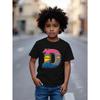 European Size Boys Round Neck Short Sleeved T Shirt  D Letter Series Pattern