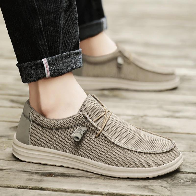 Fashion Men Casual Shoes Denim Canvas Shoes Breathable Men Walking Flat Outdoor Large Size 50 Light Men's Loafers Zapatillas Hombre Male