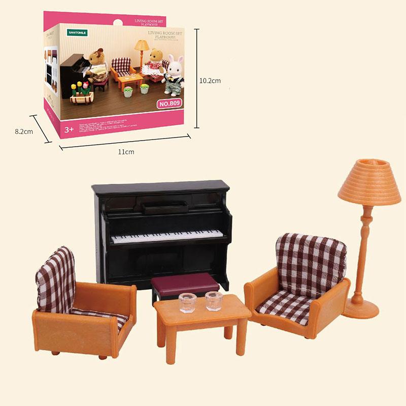 1:12 Forest Family Dollhouse Furniture Montessori Miniature Doll House Kitchen Bedroom Bathroom Accessories For Girl Gifts