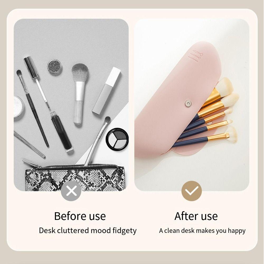 Soft Cosmetic Brush Protective Case Dustproof Silicone Makeup Brush Bag Portable   Household