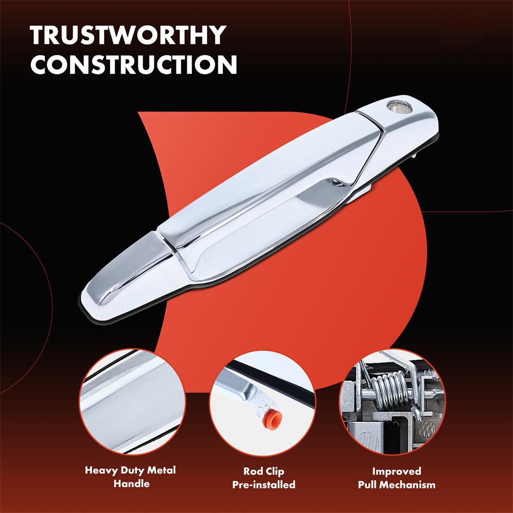 Front LH Upgraded Metal Exterior Door Handle for Silverado 1500 07-13