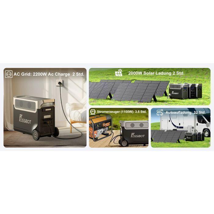 Centrale Elettrica LiFePO4 da 3840Wh 3600W, Generatore Solare Elettrico Portatile FOSSiBOT F3600PRO, Per Casa e Esterno, Ricarica Rapida 1.8H