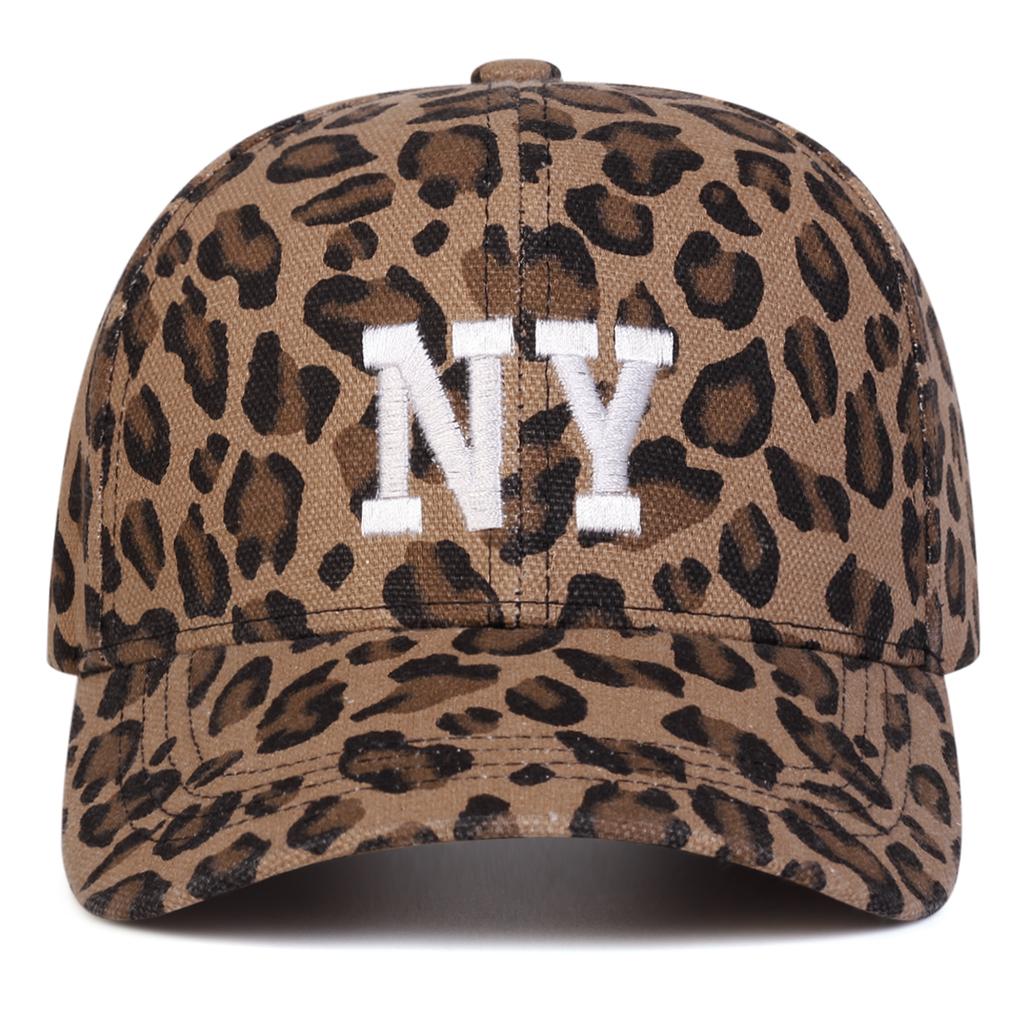 Men Letter Embroidered Leopard Baseball Cap Outdoor Adjustable Sunscreen Leisure Hat Spring Autumn Travel Tourism Beach Vacation