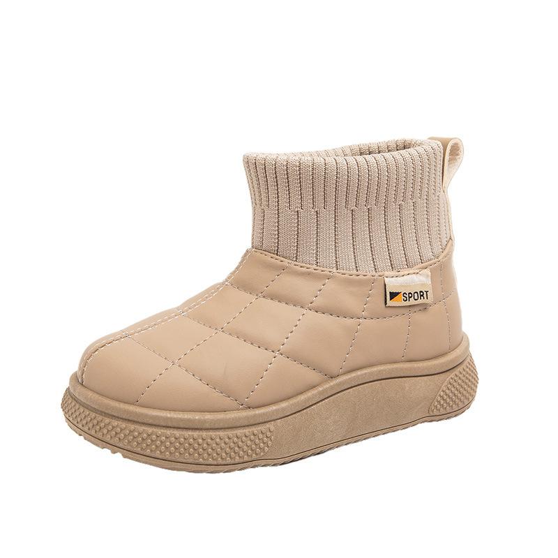 

Детские хлопковые ботинки короткие ботинки 2025 зима новые туфли для девочек теплые детские зимние ботинки бархатные мужские кожаные ботинки для улицы 37