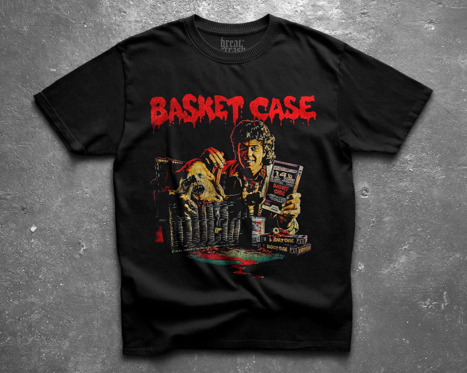 Basket Case Shirt, Belial Horror Movie Tee, Frank Henenlotter Vintage Bootleg Graphic T-Shirt, 80s Cult Horror Fan Gift, horror bootleg tee XL