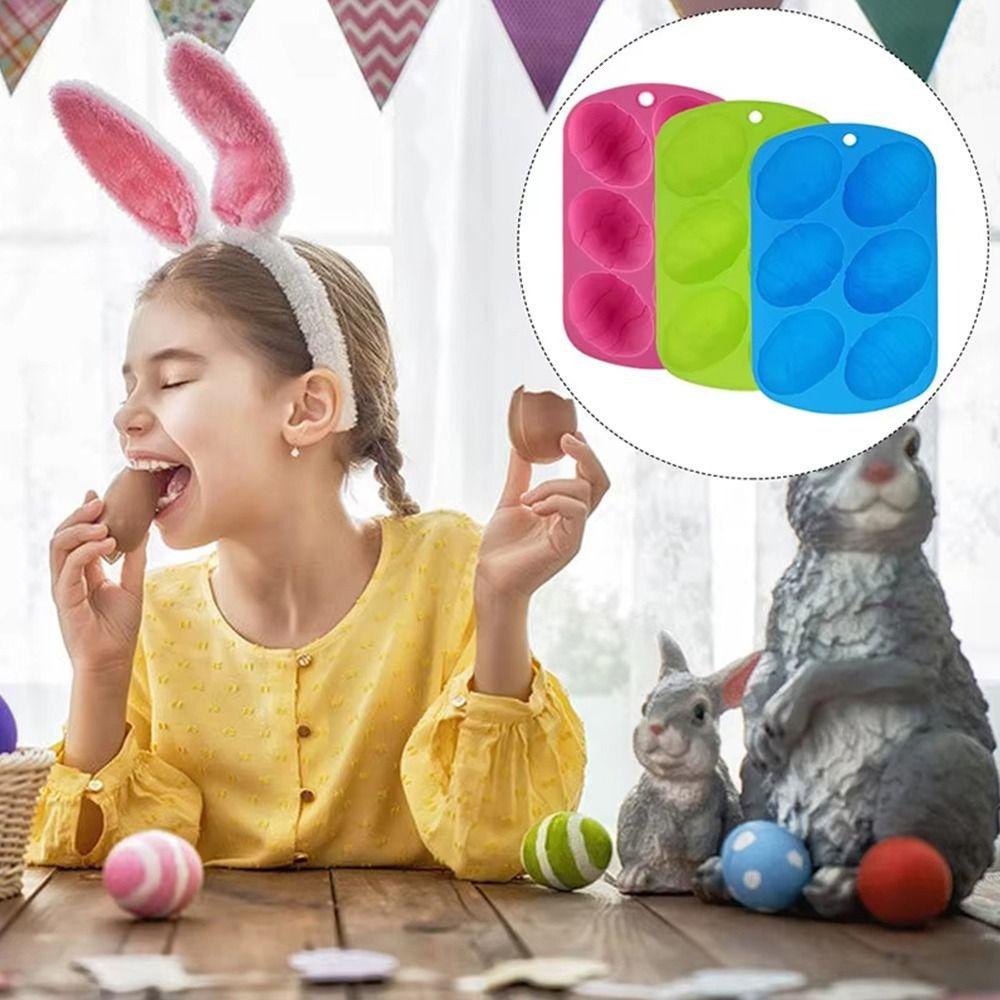 DIY Eiform Oster-Eierform 6 Mulden Backwerkzeug Schokoladenkuchenform Handgemachte Schokoladenschale Ostern