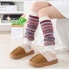 Camouflage Bohemian Style Yarn Warm Leg and Knee Pads European and American Autumn Winter Women Color Blocked Striped Pile Socks