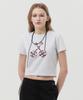 KIRSH Union Jack Crop T-Shirt [Melange Gray]