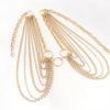 Cadena de cintura de aleación para mujer, cadena multicapa con borlas, cadena para el vientre, arnés ajustable, cadena de cintura gótica, accesorio de ropa