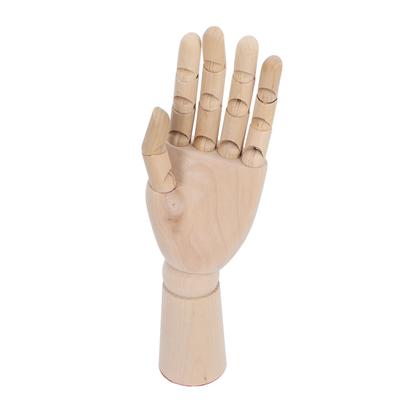 11.8in Wood Hand Model Non Slip Flexible Wooden Manikin Hand for Jewelry Display Sketch Painting