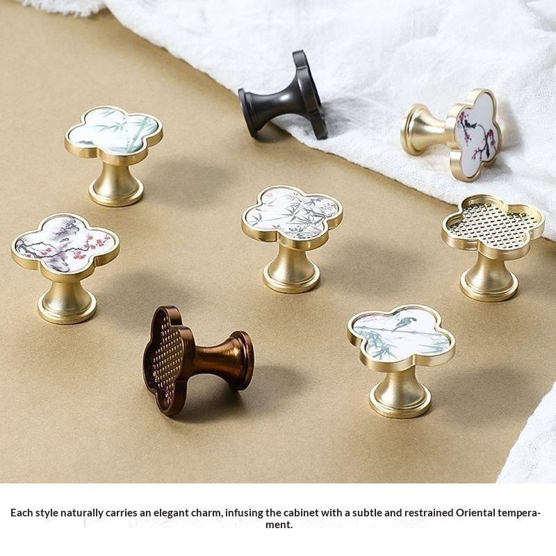 Cabinet Knobs Furniture Handles Chinese Painting Patterns Perfect For Kitchen Wardrobe Drawer Home Decoration
