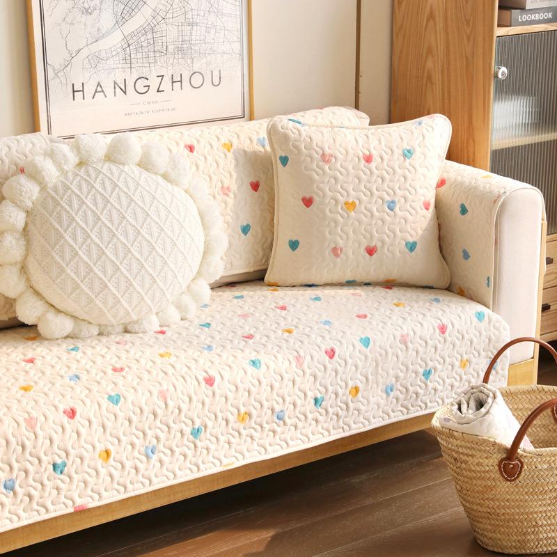 Xiaotiantian Kleine Frische Sofakissen Baumwollstoff Rutschfeste Sofabezugskissen für Alle Jahreszeiten