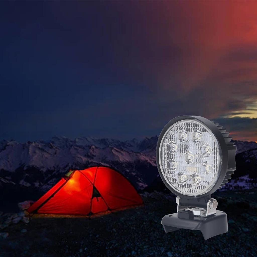 Cordless LED Work Light 18V Battery Powered 27W 2400LM Portable Handheld Job Site Flood Beam for Cam