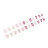 24 Pcs Heart Full Cover False Nail Valentines Day Press On Nail Short Square Stick On Nail Glossy Acrylic Nail