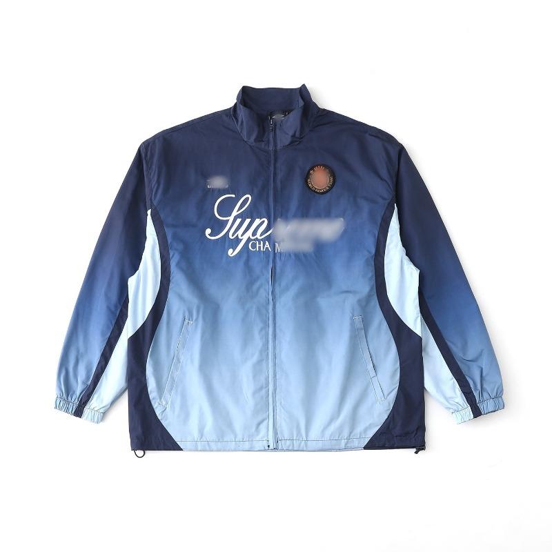 Men's and women's alphabet decal waterproof hooded zipper jacket